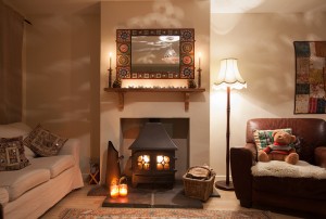 cosy log fires for the colder months at The Pink House Lulworth