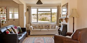 lounge-view-from-The-Pink-House-Lulworth Holiday Home Accommodation close to the sea at Lulworth Cove & durdle Door