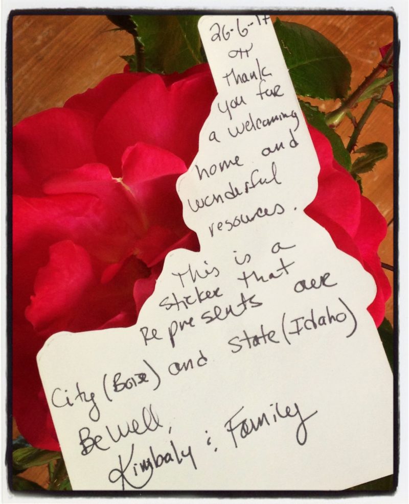 handwritten thankyou notes from holiday guests at The Pink House Lulworth Dorset