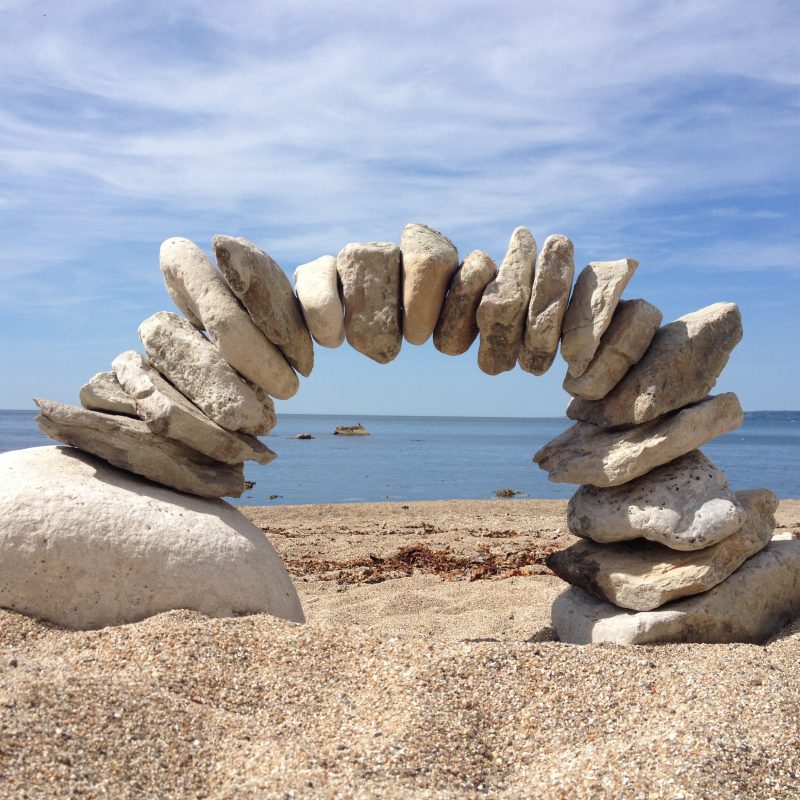 Pebble Sculptures at Worbarrow Bay on The Jurassic Coast of Dorset