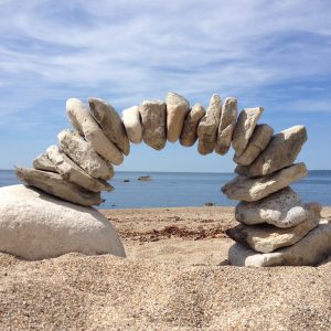 Pebble Sculptures at Worbarrow Bay